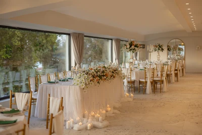 The newlyweds’ table by the windows at Easy Restaurant