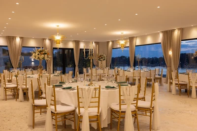 Easy Restaurant lit for an evening celebration